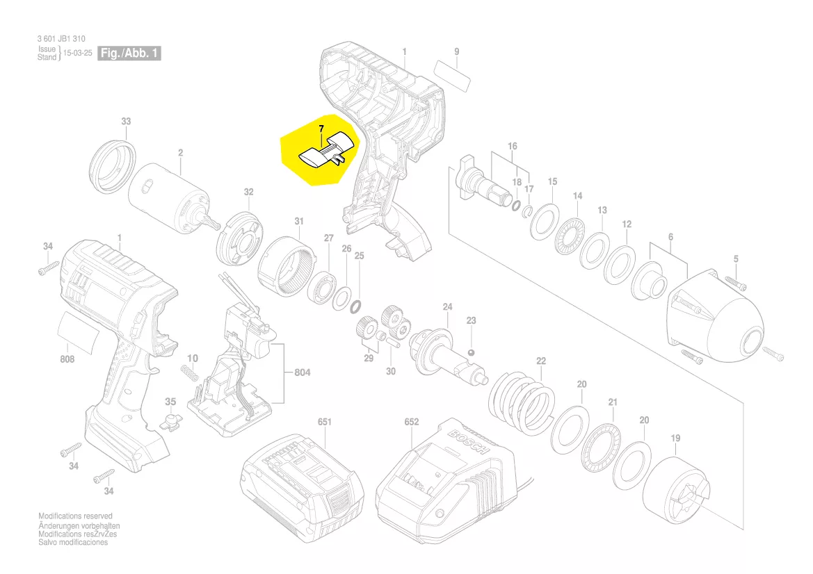 Curseur inverseur réf. 2 610 007 763 BOSCH